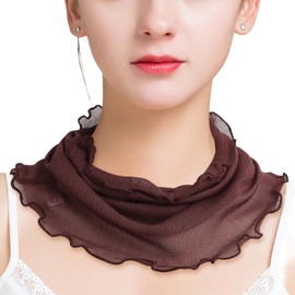 sanctrifolium 100% Silk Neck Cover, Snood, UV Protection, Cold Protection, Sunburn Protection, Neck, UV Protection, Women's Solid Color, Braun