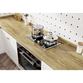 WESTICK Light Brown Wood Grain Contact Paper Self Adhesive Wood Peel and Stick Countertops Wallpaper Waterproof Wooden Contact Paper for Kitchen Cabinets Table Vintage Wooden Vinyl Wrap 12 X 80 in