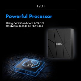 T95H Android 10.0 Smart TV Box Allwinner H616 Quad-core 64 Bit 4+32GB 6K Media Player LCD Display