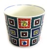 Sobachoko Stylish Kutani Ware Soba Bokokuchi, Colored Cobblestone Pattern, Ceramic,