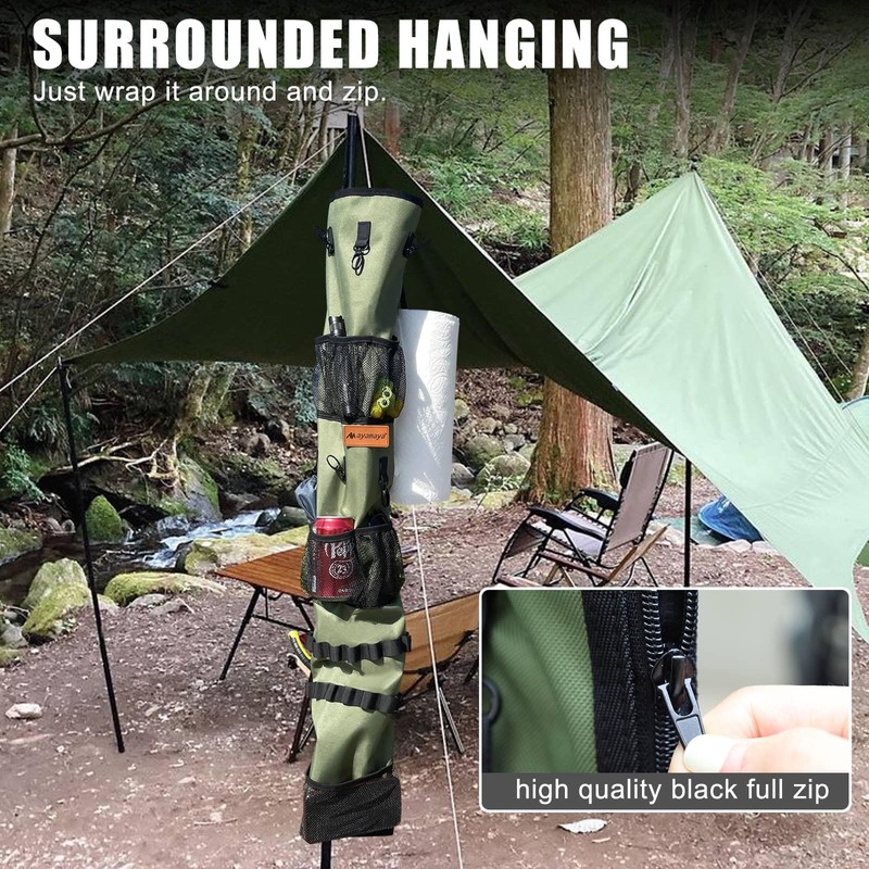 Camping Hanging Organizer - AYAMAYA Tent Organizer for Inside with