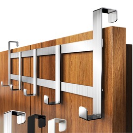 Menz Door Coat Rack for Hanging - Stainless Steel Door Hook for Efficient Use of Space, Solid Coat Hook Door, Door Hook Rail, Universal Use, Hook for Hanging Jackets, Towels