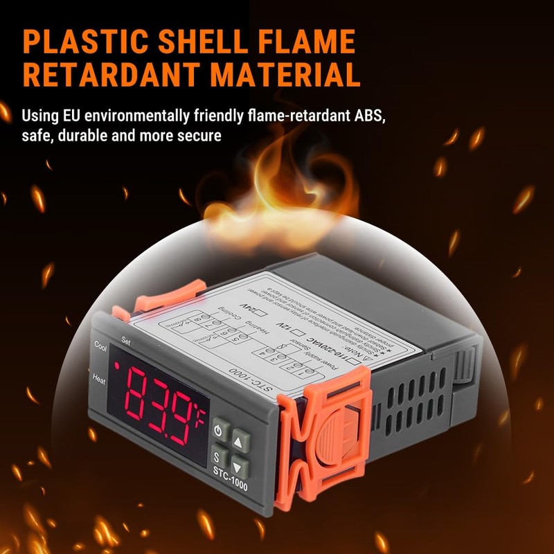 Uadme Temperature Controller Thermostat, STC-1000 Temperature Controllers DC 24V Digital