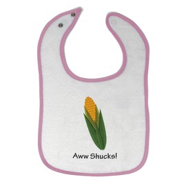 Toddler & Baby Bibs Burp Cloths Others Aww Shucks! Corn on The Cob Funny Humor Cotton Baby Items for Baby Girl & Boy White Soft Pink Design Only