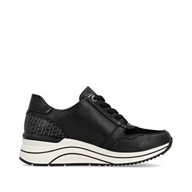 Remonte Women's Low-Top Trainers D0T16, Women's Low Shoes, Loose Insole, Black Estate 03, 44 EU wide