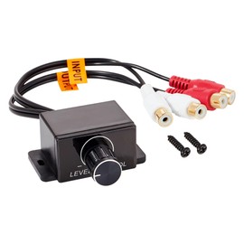 RED WOLF RCA Volume Control Car Volume Control Knob Bass RCA Gain Level Controller Universal Compatible with VW Opel Citroen Peugeot Fiat Mercedes Car Amplifier Audio Level Control