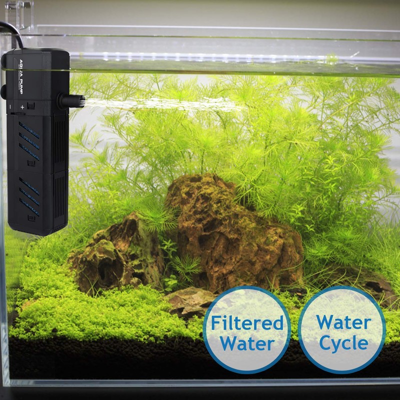 NO.17 Submersible Aquarium Internal Filter 12W, Adjustable Fish Tank Filter