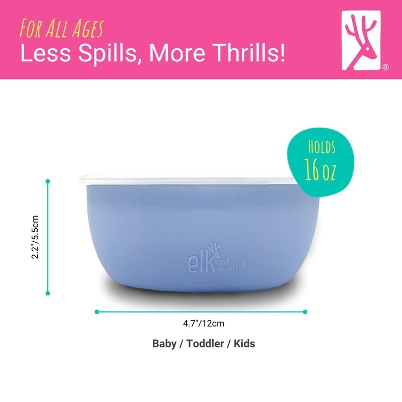 Elk and Friends Stainless Steel Bowls + Silicone Sleeve and