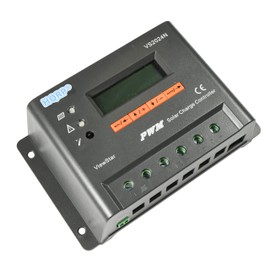 HQRP 12V / 24V 20 Amp Solar Power Charge Controller / Regulator 20A Compatible with Solar Home System 300W / 600W with LCD Screen and HMI