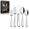 LIANYU Heavy Duty Silverware Cutlery Set, 20-Piece Stainless Steel Flatware