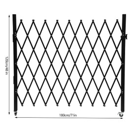 Silencear Single Folding Security Gate, 4.27'H x 5.91'W, Black Iron & Aluminum, Suitable for Dogs