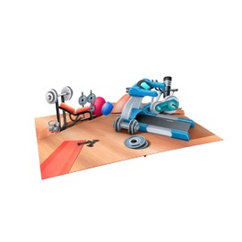 ASVP Shop 3D Fitness Exercise Card - Pop Up with Weights, Treadmill and Yoga Mat - Perfect for Birthdays and Other Occasions