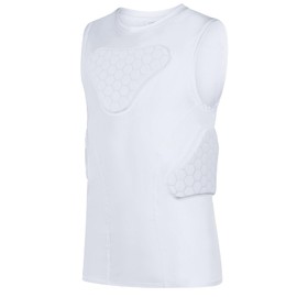 Dialudon Youth Padded Compression Vest Baseball Chest Protector Vest 4-Pads for Paintball Baseball Football Basketball Lacrosse