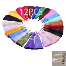 12 Tassels Pendant Beige Bracelet Keychain Tassel for Jewellery Making Bags Bookmark