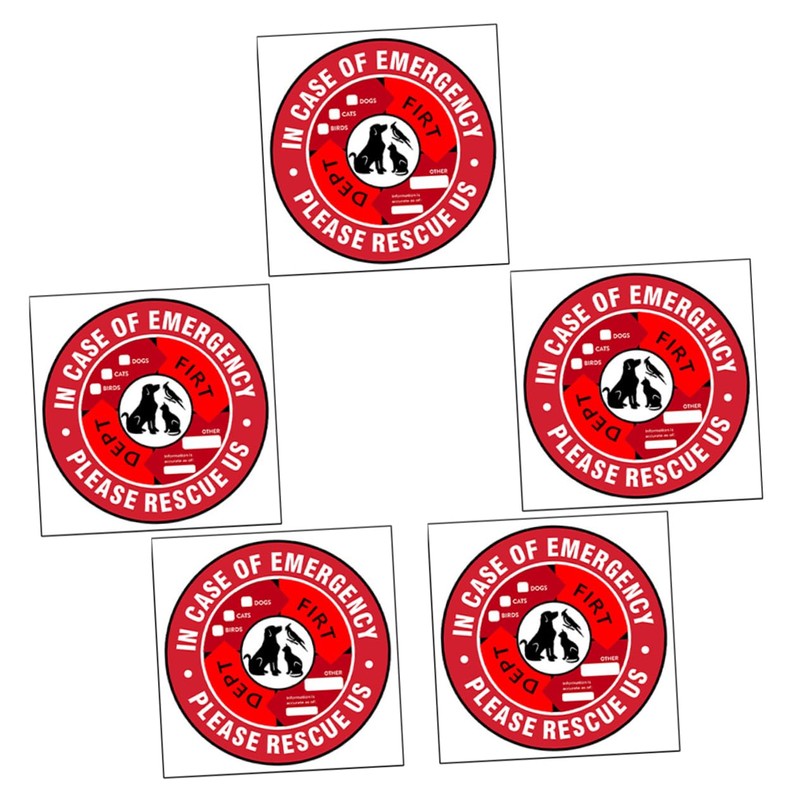 Operitacx 2sets Warning Sign Wall Sticker Pet Emergency Decal Pet