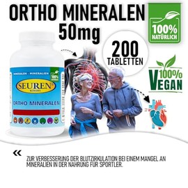 Seuren Nutrients | Ortho Minerals 200 Tablets Gluten Free | Lactose Free | Sugar Free High Dose Minerals 100% Natural | Multimineral