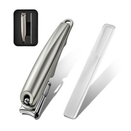 YONGDING Nail Clipper, Nail File Set, Nail Sharpening, Curved Blade, Sharp, Splatterproof, 360 Degree Rotation, Finger and Toes, Convenient to Operate, For Kids, Adults, Elderly, Stainless Steel, Gift
