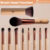 Travel Makeup Brush Set BS-MALL 10 Pcs Professional Bamboo -
