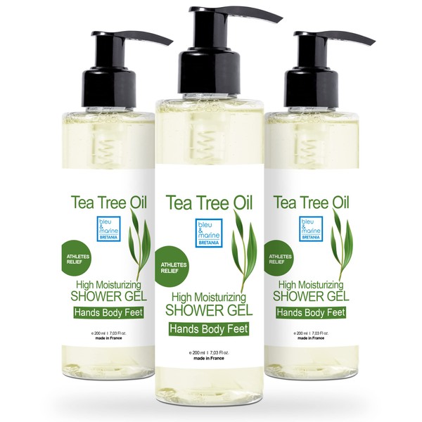 Shower Gel, Bath Soap and Shampoo (Body, Face and Hair) Fights Body Odour Detoxifies and Cleans the Skin Deeply - 3 x 200 ml