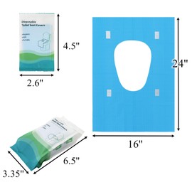 Tebery 100 Pack Toilet Seat Covers Disposable, Individually Wrapped Travel Toilet Cover, Extra Large Potty Seat Liners Portable, Waterproof Potty Training Shield for Public Restroom, Trip, Outdoors