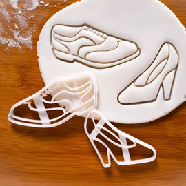 Set of 2 Cookie Cutters (Brogue Shoe and High Heel Shapes) Bakerlogy
