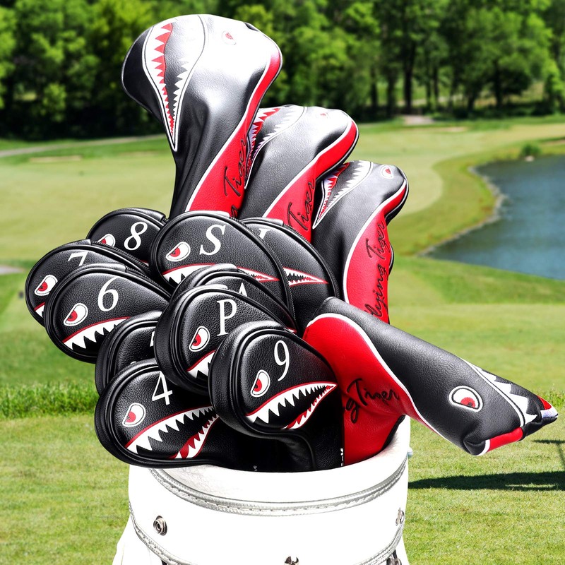 Craftsman Golf Shark Black and Red Rescue Headcover Hybrid Cover