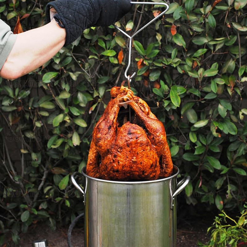 DOLAMOTY Upgraded Multifunctional Turkey Fryer Stand Kit Vertical Skewer, BBQ