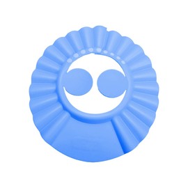 Kangwell Shower Cap Bathing Cap | with Earshield Soft Adjustable Visor Hat Safe Shampoo Shower Bathing Protection Bath Cap for Elderly, Pregnant and the Disable Patient (BLUE)