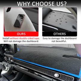 Dash Cover for Honda Accord Accessories 2023 2024 2025 2026 with/Without HUD Dashboard Cover Mat Center Console Non-Slip No Glare Sunshade Protector Pad Interior Accessories Custom Fit, Blue