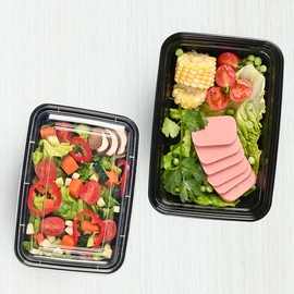 CHEF ROYALE 1 Compartment Meal Prep Containers BPA Free Reusable - Plastic Food Storage Trays with Lids - Microwavable, Freezer and Dishwasher Safe - Stackable Bento Lunch Boxes (28 oz, 10 Pack)