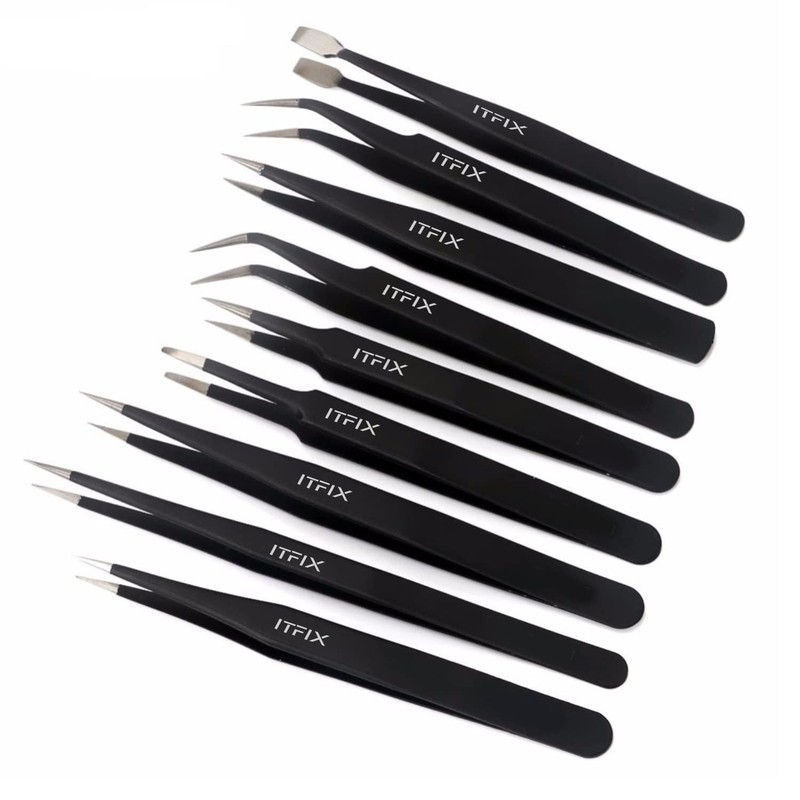 IT Dusters ITFIX Precision Tweezers Set, ESD Tweezers Set, Anti-Static
