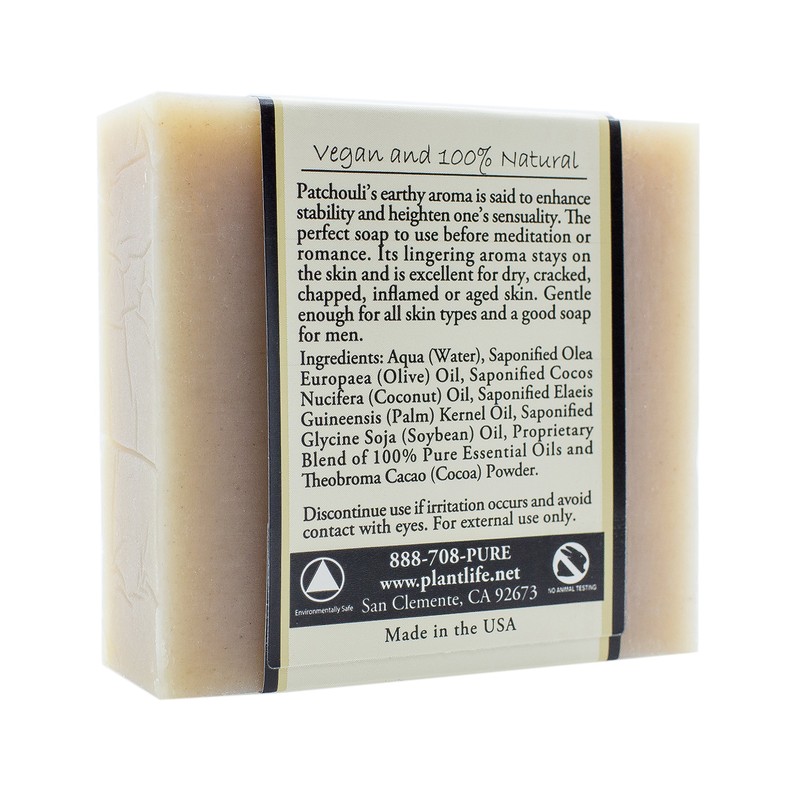 Plantlife Patchouli Bar Soap - Moisturizing and Soothing Soap for