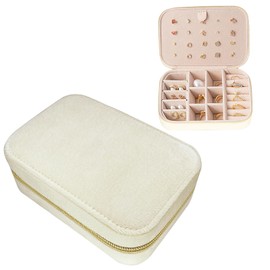 FLYAMAPIRIT Velvet Jewellery Box for Women and Girls, Jewellery Organiser Case with Zip, Mini Travel Jewellery Storage Box for Rings, Earrings, Bracelets, Necklaces etc.