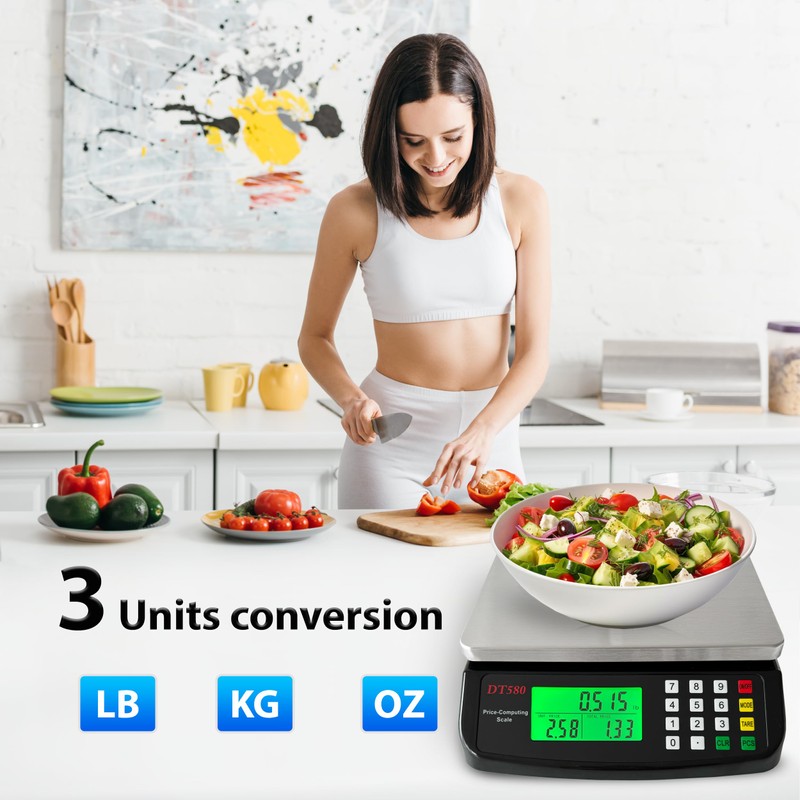 Large Digital Kitchen Scale 40kg/88lb Stainless Steel Price Computing Scale