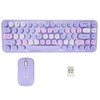 Keyboard Mouse Combo 2.4GHz Wireless Cute Retro 68 Round Keycaps