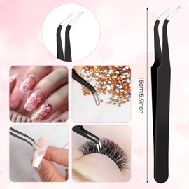 Prasacco 6 Pcs Rhinestone Picker Tool Set, Rhinestone Applicator Tool Acrylic Handle Wax Pencil for Rhinestones Gem Picker Tool Dual-Ended DIY Nail Art Tool with 4 Extra Wax Tips and 1 Tweezer