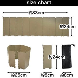 Seekdem SD-WSC10BG Windscreen, Height 9.4 inches (24 cm), Length 26.0 inches (66 cm), Folding Burner, Gas Stove, Windshield, Camping, Outdoors, Barbecues, 10-Piece Connection, Dedicated Storage Bag