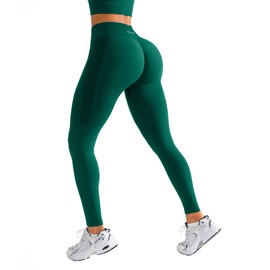 BRXL Butt Lifting Workout Leggings for Women Tummy Control High Waist Seamless No Front Seam Gym Yoga Running Leggings Dark Green L