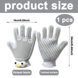 1 Pcs Pet Hair Removal Glove, Cat Grooming Brush, Grooming Gloves, Easy To Clean Floating Hair, Suitable For Gentle Massage And Thorough Beauty, Suitable For Dogs, Cats, And Rabbits With Long/Short/Cu