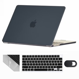 Se7enline Compatible with MacBook Air 13.6 inch Case M3/M2 2024 2023 2022 for Mac Air 13-inch A2681/A3113 Laptop Hard Shell Case with Keyboard Cover & Webcam Cover & Trackpad Protector,Matte Black