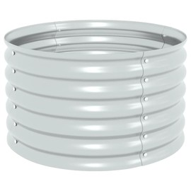 CHARMMA Garden Raised Bed Silver Galvanized Steel,Pots & Planters-45520
