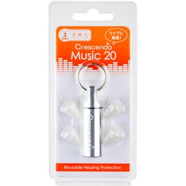 CRESCENDO Live Earplugs Music 20 S/M/L Ear Protectors/Music Listening/Natural Sound and Breathability/Includes 3 Sizes of Ear Tips
