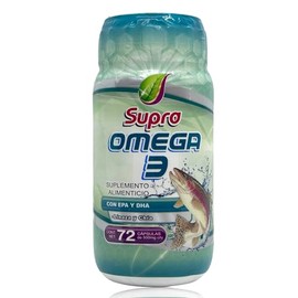 Omega 3 con EPA y DHA 72 cápsulas de 500 mg Supra.