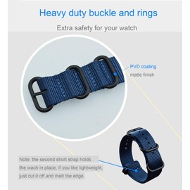 MZBUTIQ Nylon Watch Strap (18 19 20 21 22 23 24 25 26 28 mm), No Gemstone