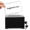 QWORK® Black Acrylic Donation Box With Lock and Sign Holder