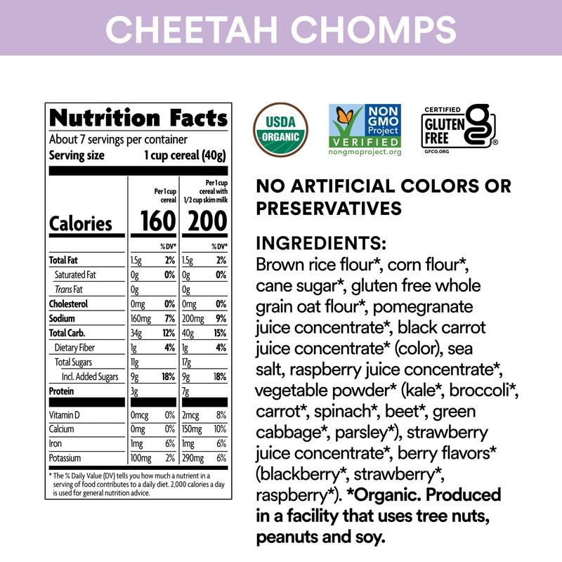 EnviroKidz Organic Cheetah Chomps Cereal, 10 oz (Pack of 12),