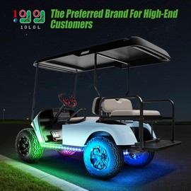 10L0L Golf Cart Underglow LED Light Strip Kit, 22 Modes Glow Neon Underbody Lighting with Wireless Remote Control, Sound Active, Water Resistant Flexible Tubes 4 Pack