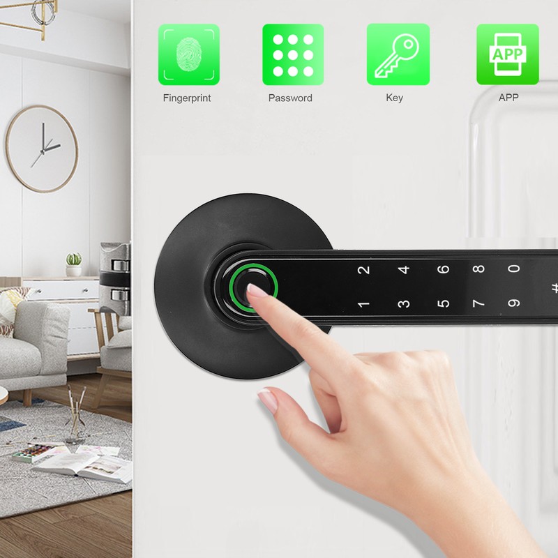 Fingerprint Lock Keyless Entry Smart Handle Password Electronic for Tuya