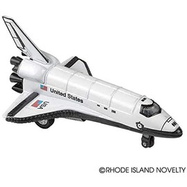 Rhode Island Novelty 5 Inch Diecast Pullback Space Shuttle, One Space Shuttle