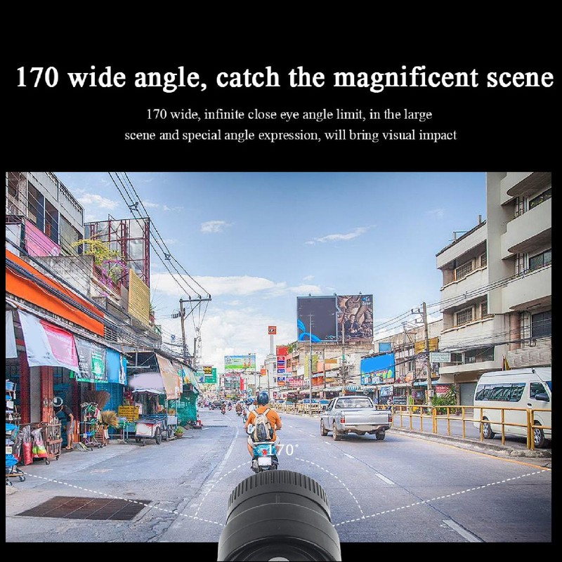 Motorcycle Helmet Camera, HD Helmet Camcorder with 170° Wide Angle,